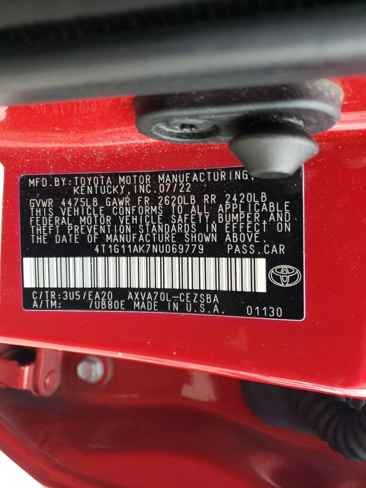 4T1G11AK7NU069779 2022 Toyota Camry Se