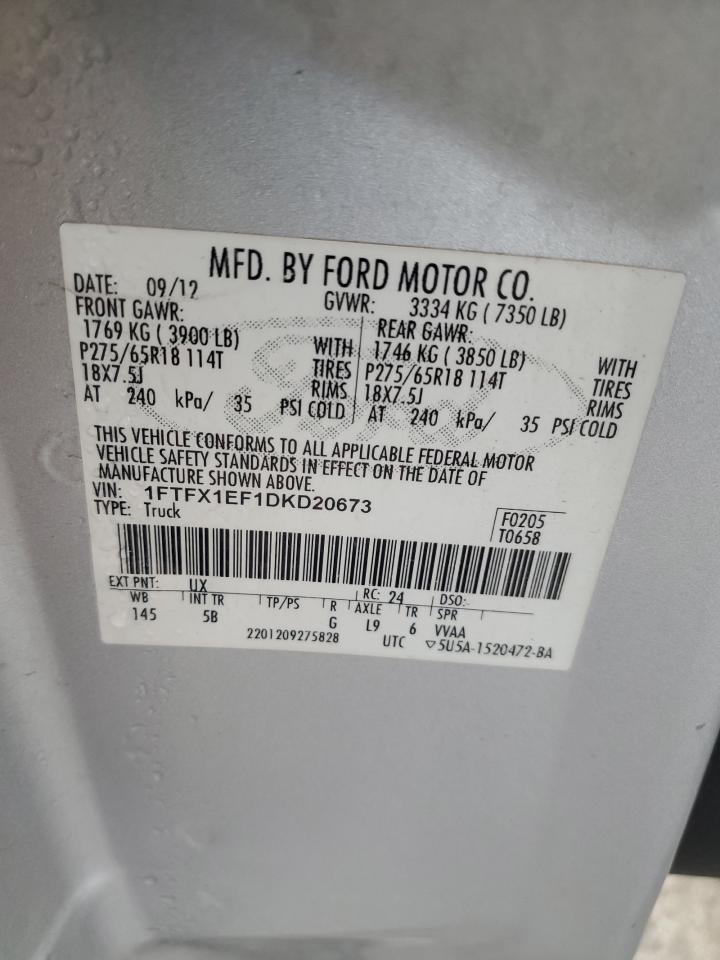 1FTFX1EF1DKD20673 2013 Ford F150 Super Cab