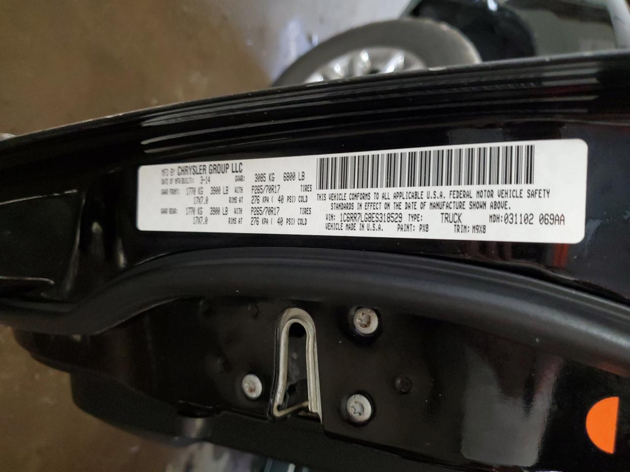 2014 Ram 1500 Slt VIN: 1C6RR7LG8ES318529 Lot: 77515094