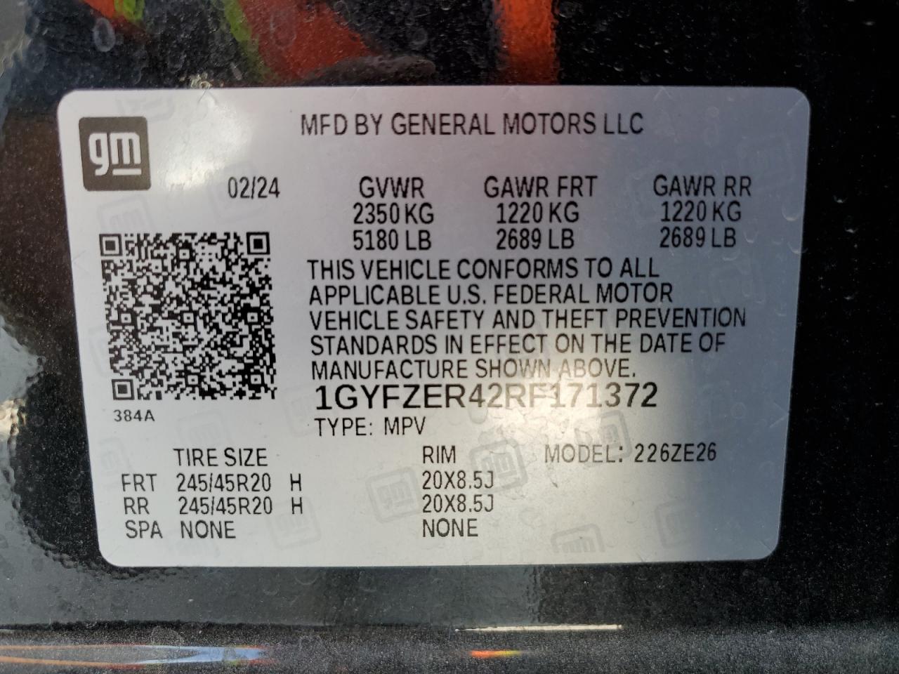 1GYFZER42RF171372 2024 Cadillac Xt4 Sport