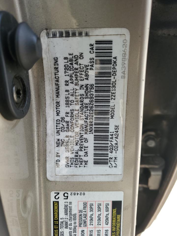 1NXBR32E26Z693756 2006 Toyota Corolla Ce