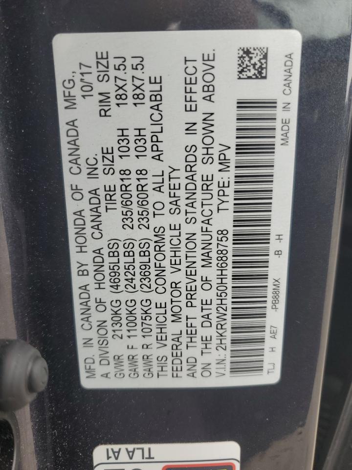 2HKRW2H50HH688758 2017 Honda Cr-V Ex