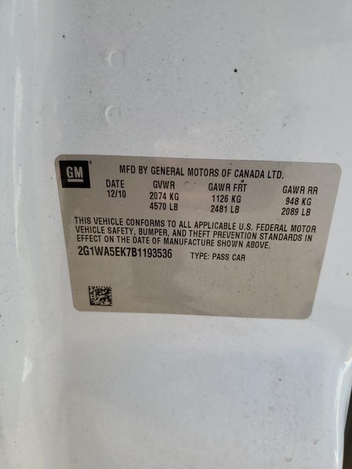 2011 Chevrolet Impala Ls VIN: 2G1WA5EK7B1193536 Lot: 74255384