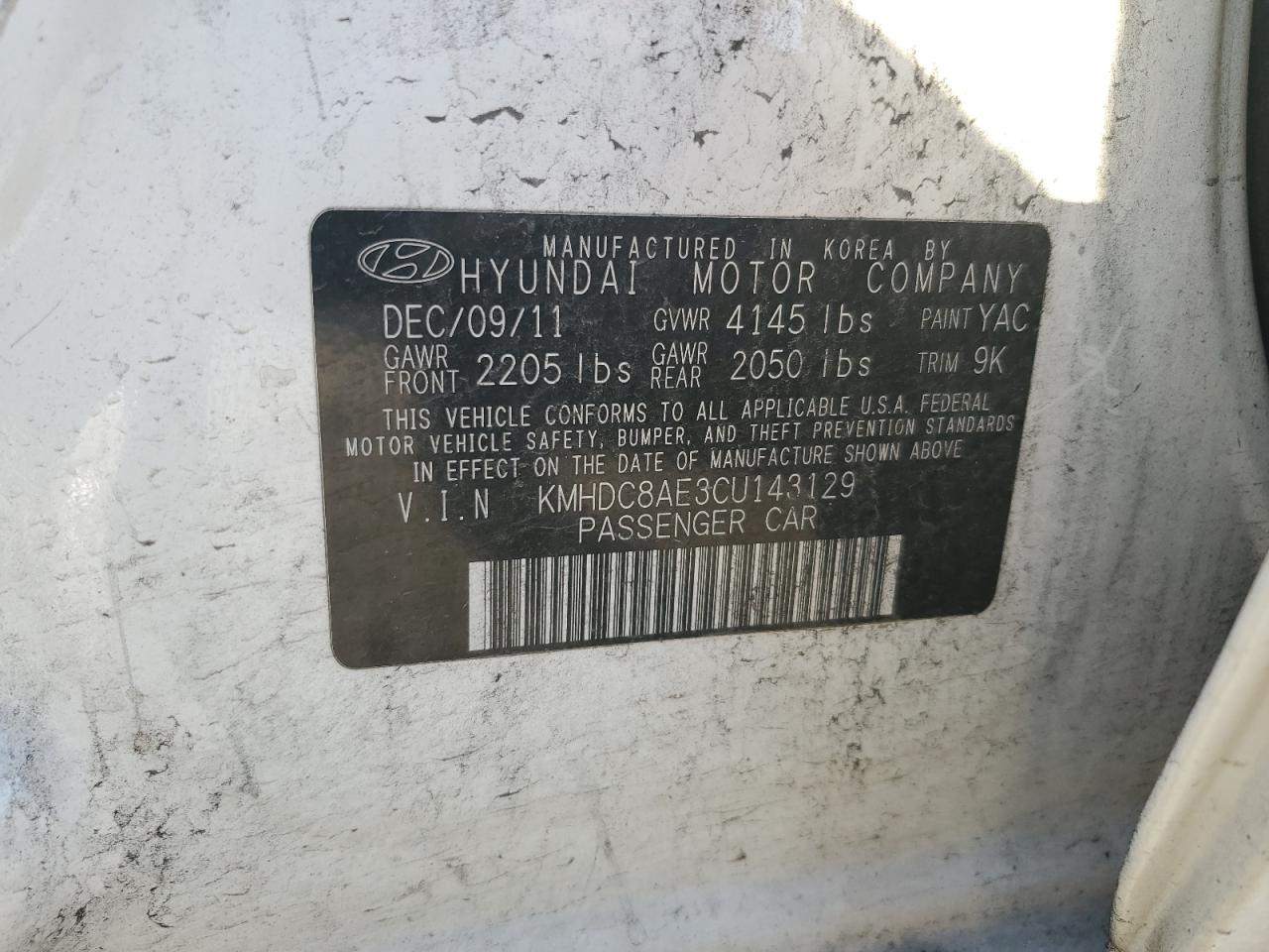 2012 Hyundai Elantra Touring Gls VIN: KMHDC8AE3CU143129 Lot: 74757064