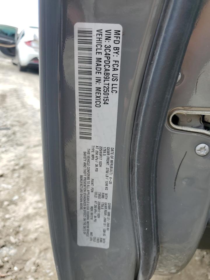 2020 Dodge Journey Se VIN: 3C4PDCAB9LT250154 Lot: 73407934