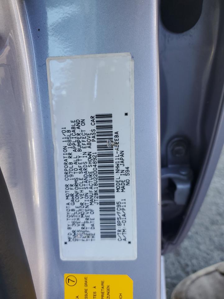 JT2BK18U220048921 2002 Toyota Prius