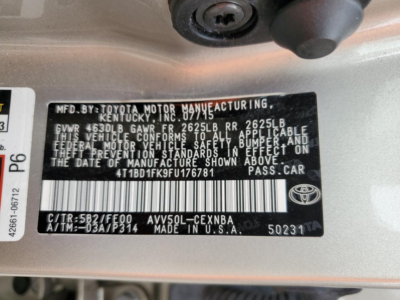 4T1BD1FK9FU176781 2015 TOYOTA CAMRY - Image 13