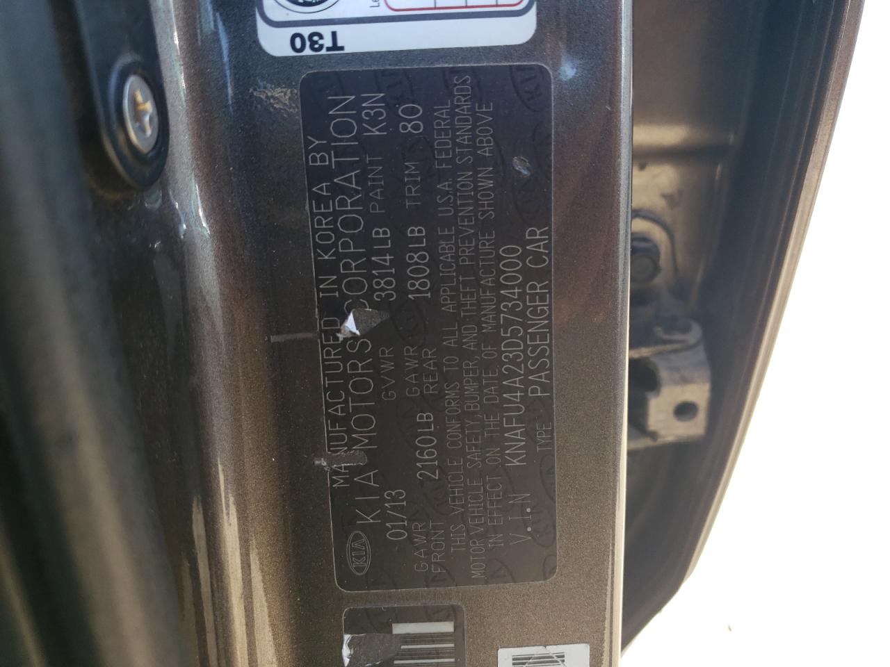 2013 Kia Forte Ex VIN: KNAFU4A23D5734000 Lot: 77448934