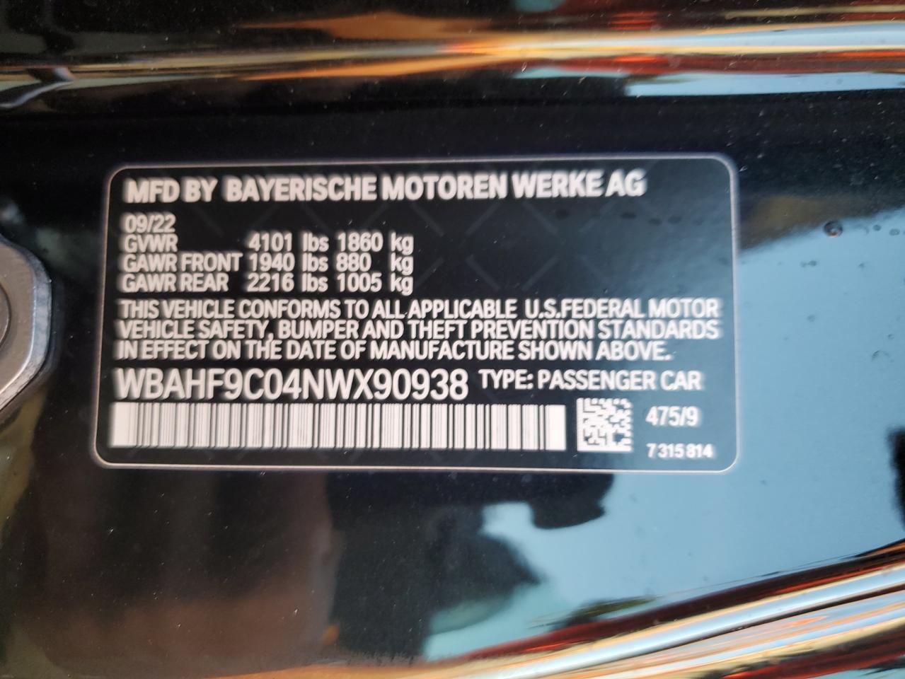 2022 BMW Z4 M40I VIN: WBAHF9C04NWX90938 Lot: 74031664