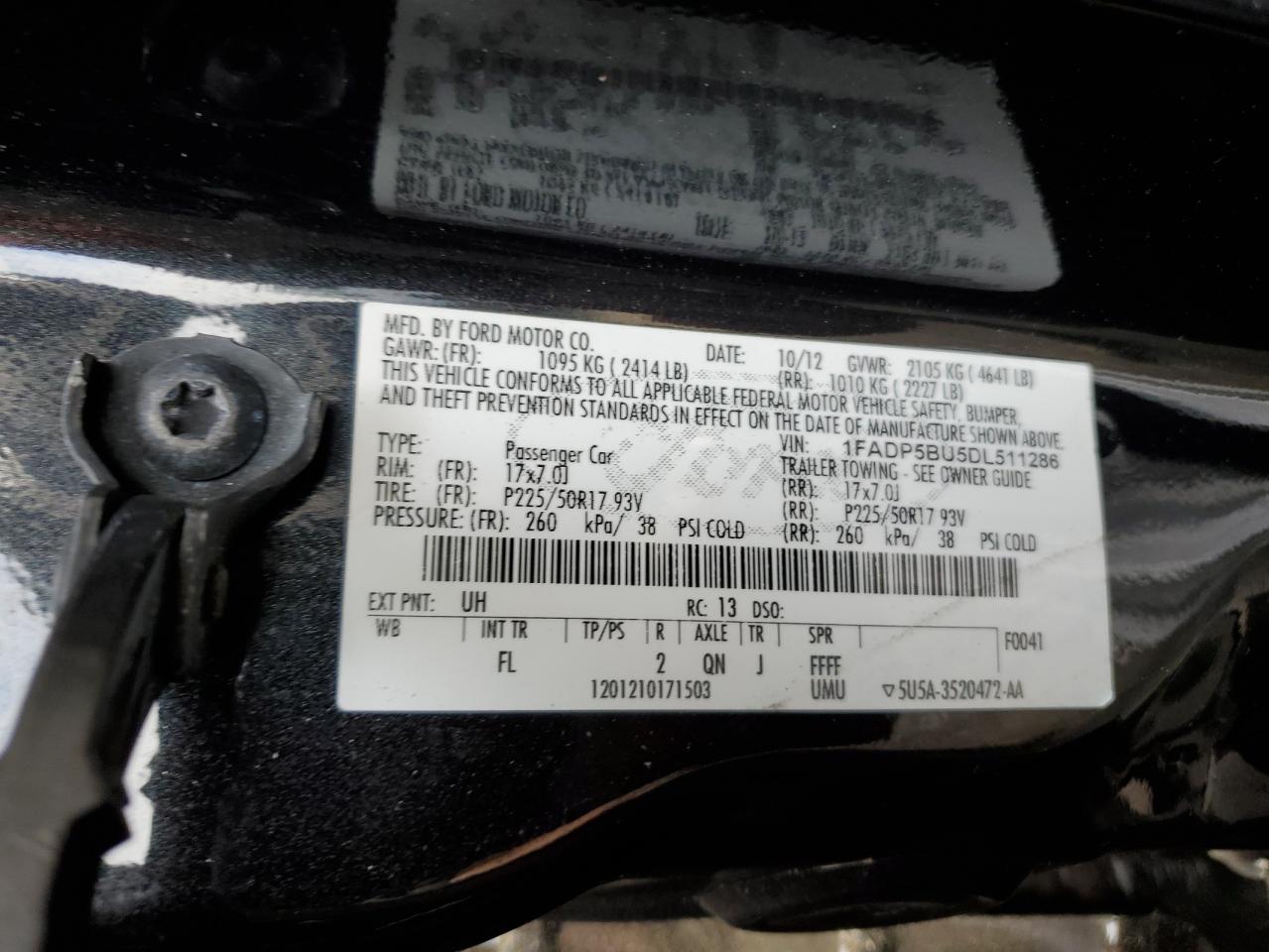 1FADP5BU5DL511286 2013 Ford C-Max Sel