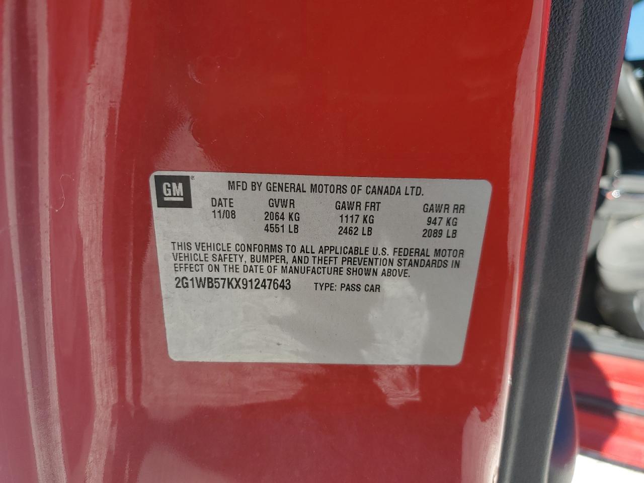 2009 Chevrolet Impala Ls VIN: 2G1WB57KX91247643 Lot: 51772675