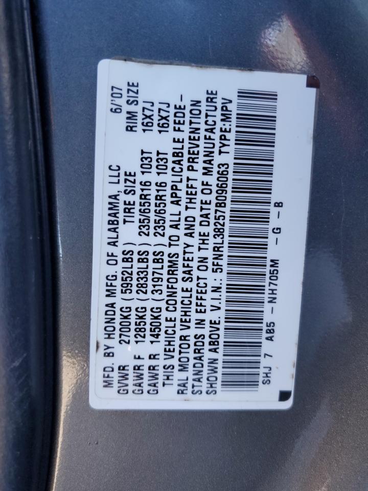 2007 Honda Odyssey Lx VIN: 5FNRL38257B096063 Lot: 74967694