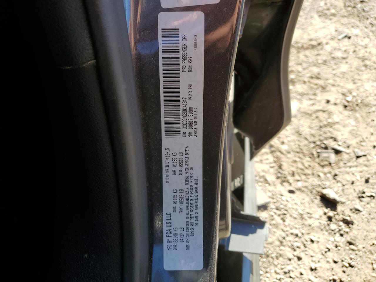 2016 Chrysler 200 Limited VIN: 1C3CCCAG2GN141347 Lot: 73556044