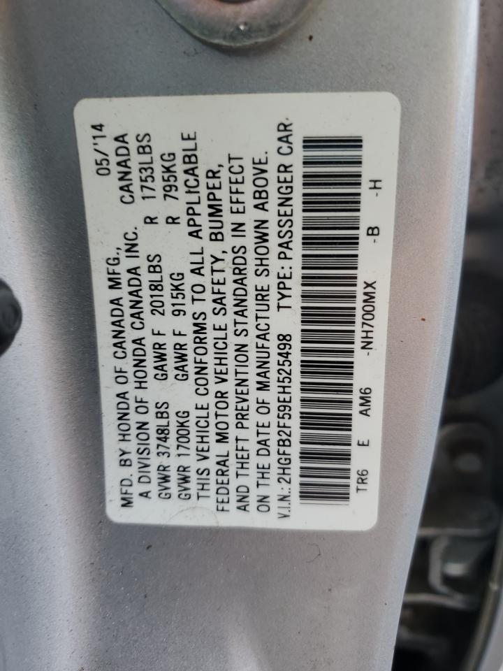 2HGFB2F59EH525498 2014 Honda Civic Lx