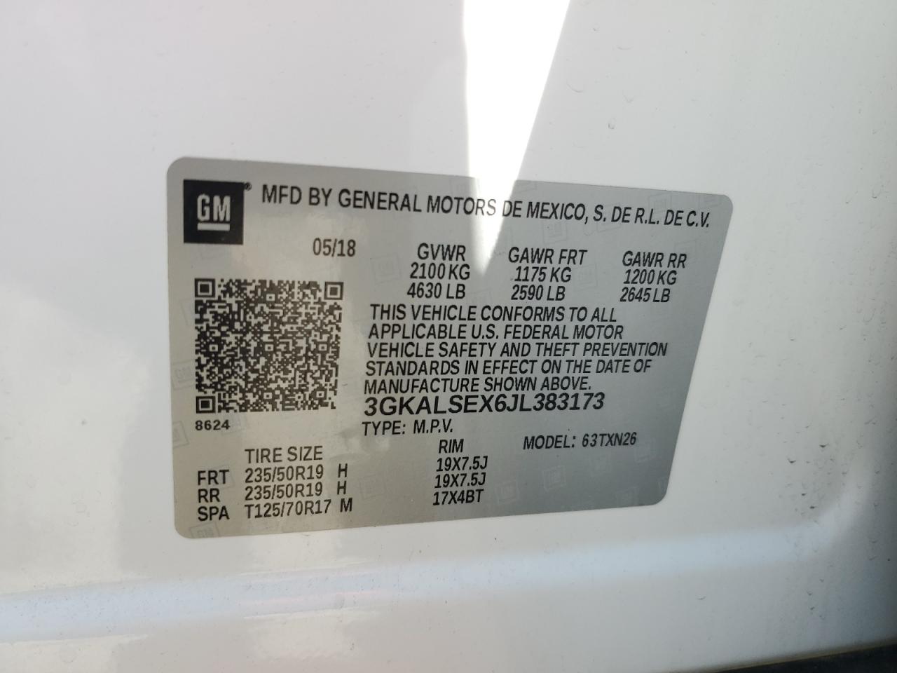 3GKALSEX6JL383173 2018 GMC Terrain Denali