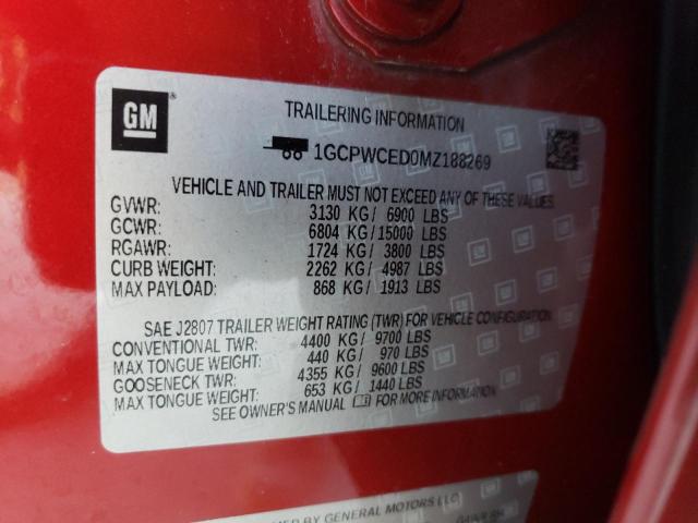 1GCPWCED0MZ188269 Chevrolet All Models SILVERADO 12