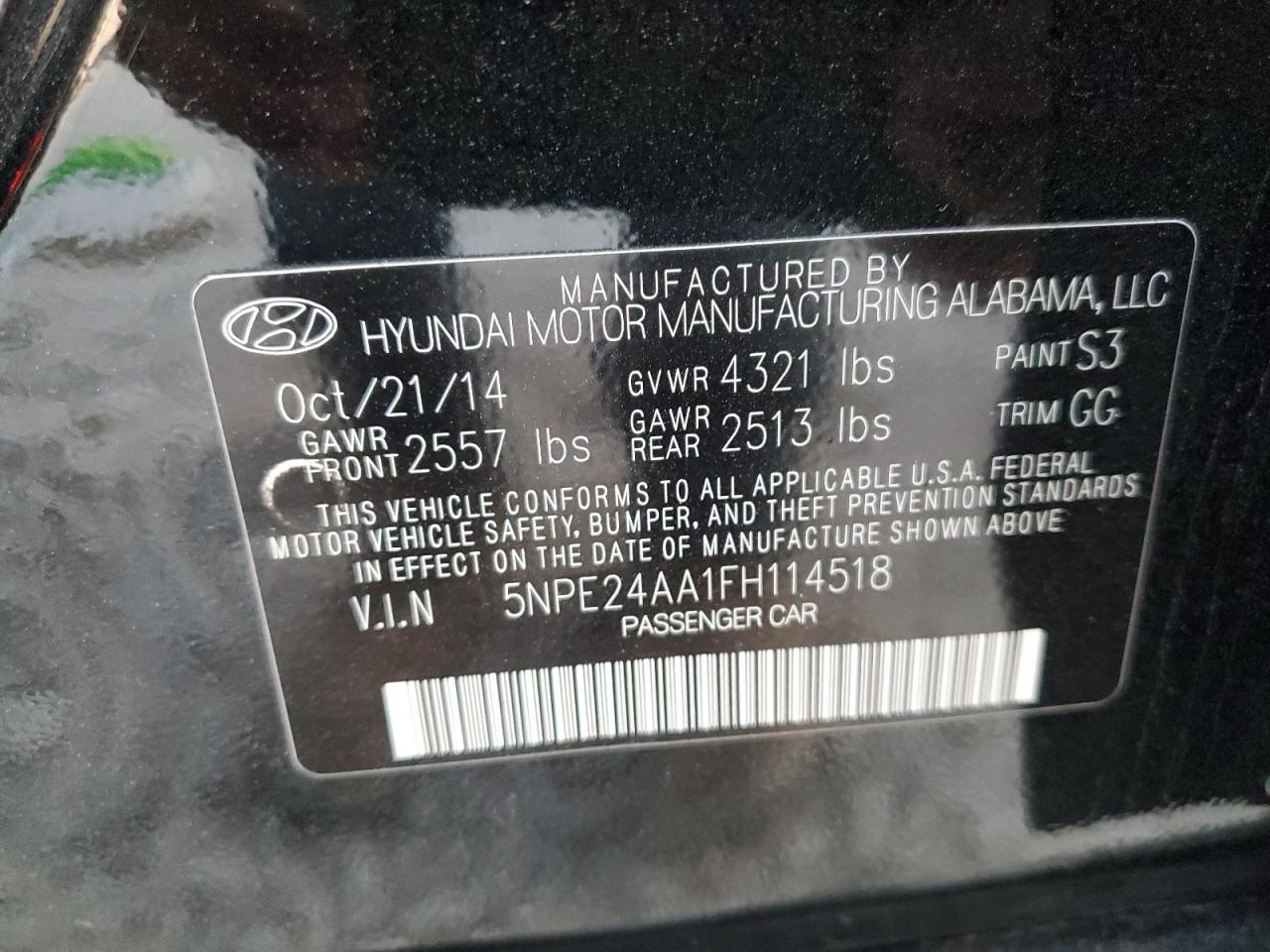 2015 Hyundai Sonata Eco VIN: 5NPE24AA1FH114518 Lot: 73727294