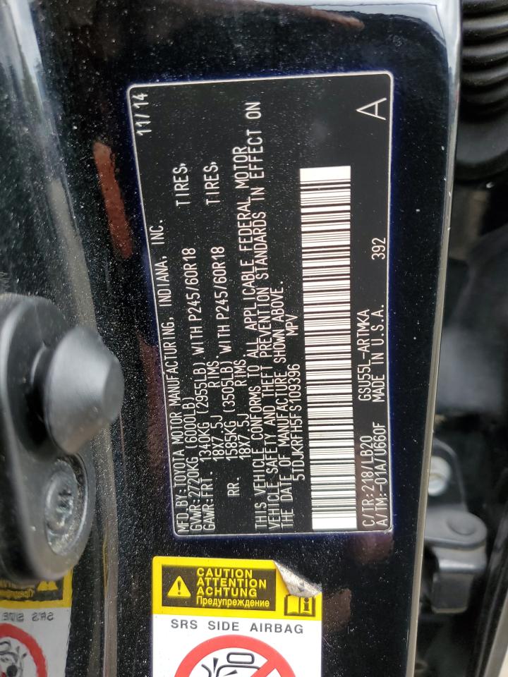 5TDJKRFH5FS109396 2015 TOYOTA HIGHLANDER - Image 14