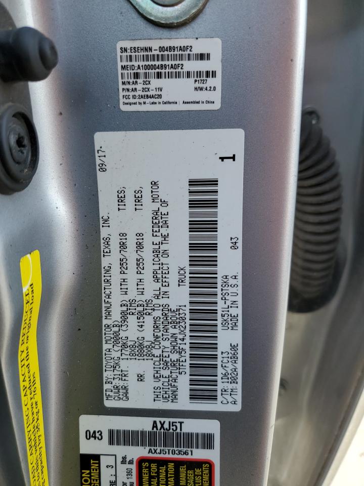 5TFEY5F14JX230371 2018 Toyota Tundra Crewmax Sr5