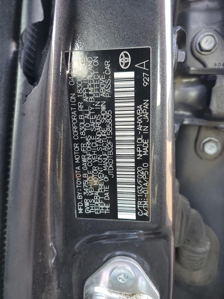 JTDKDTB32F1585835 2015 Toyota Prius C