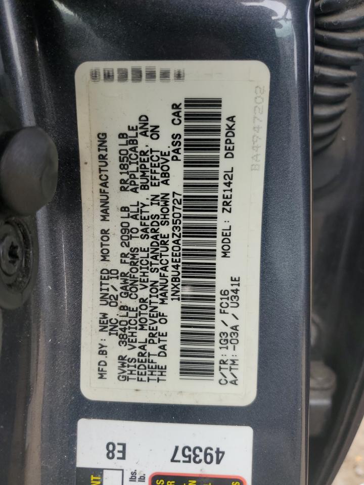 1NXBU4EE0AZ350727 2010 Toyota Corolla Base