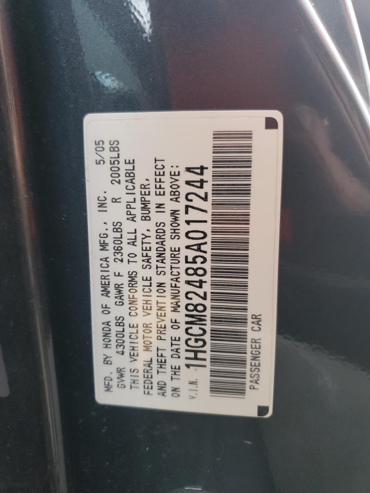 1HGCM82485A017244 2005 Honda Accord Se