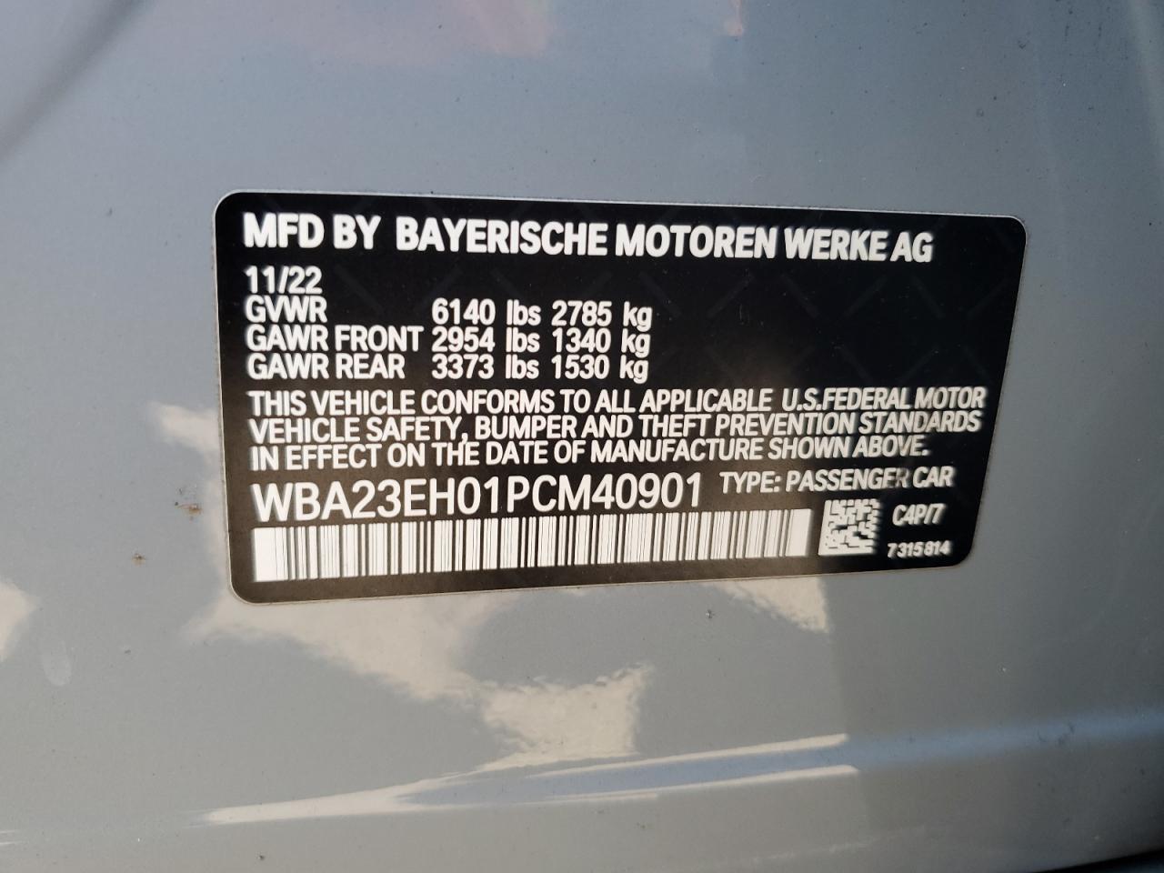 WBA23EH01PCM40901 2023 BMW 740 I