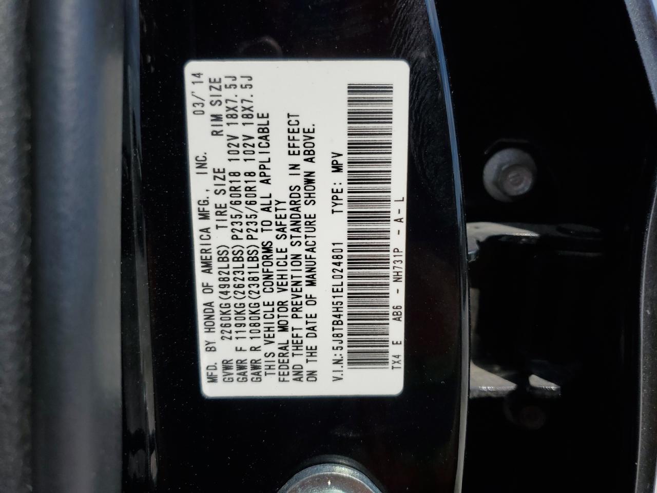 5J8TB4H51EL024801 2014 Acura Rdx Technology