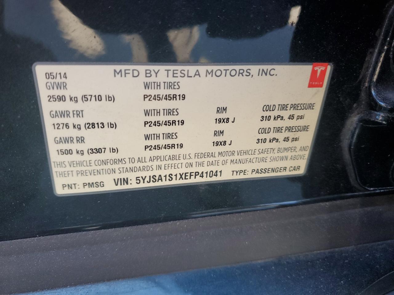 VIN 5YJSA1S1XEFP41041 2014 TESLA MODEL S no.12