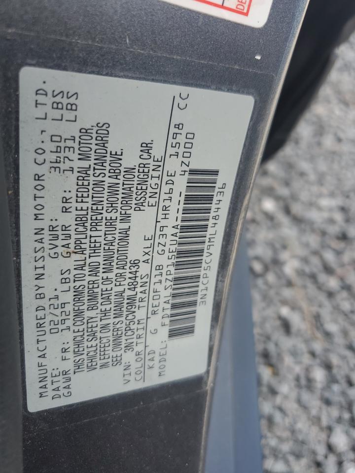 2021 Nissan Kicks Sv VIN: 3N1CP5CV9ML484436 Lot: 76481204