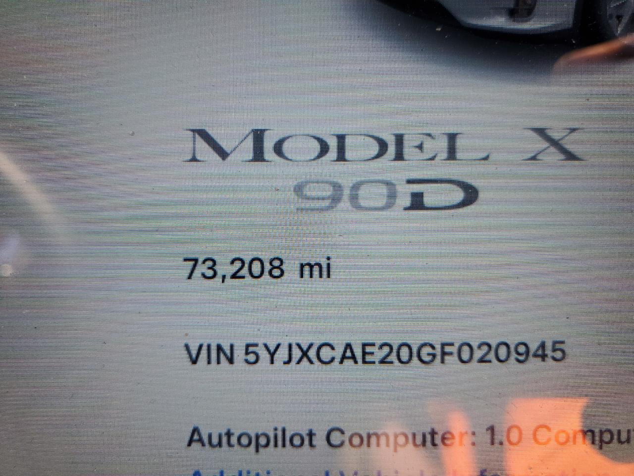 2016 Tesla Model X VIN: 5YJXCAE20GF020945 Lot: 78840674