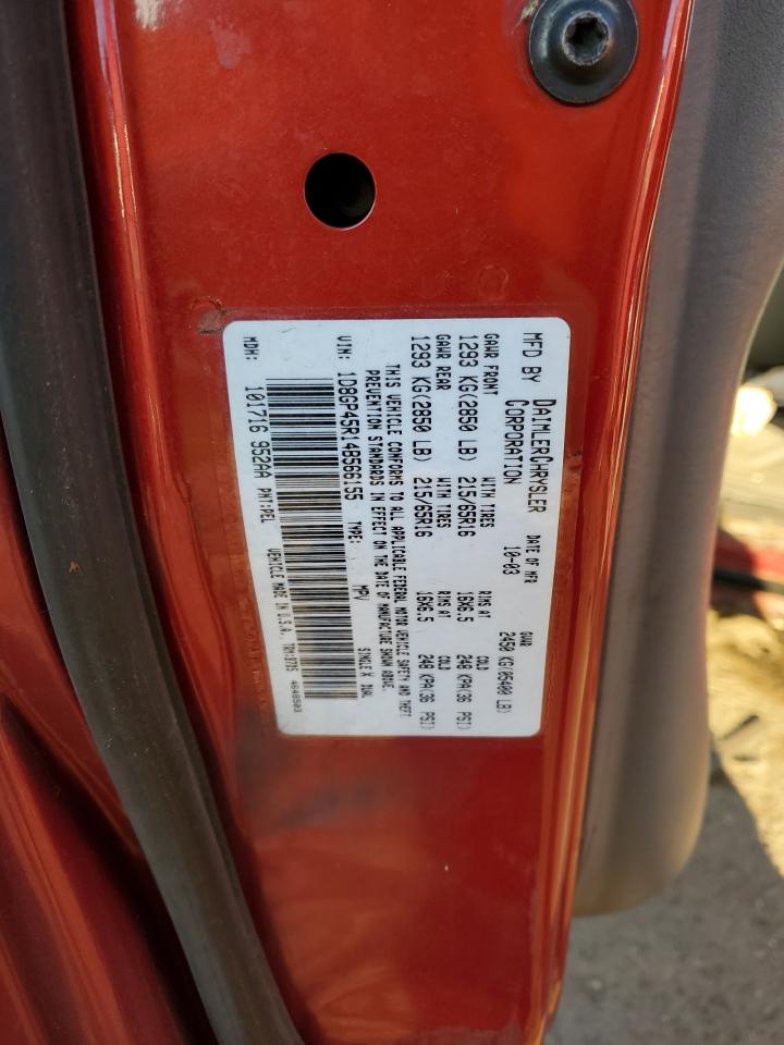 2004 Dodge Caravan Sxt VIN: 1D8GP45R14B566155 Lot: 75298504