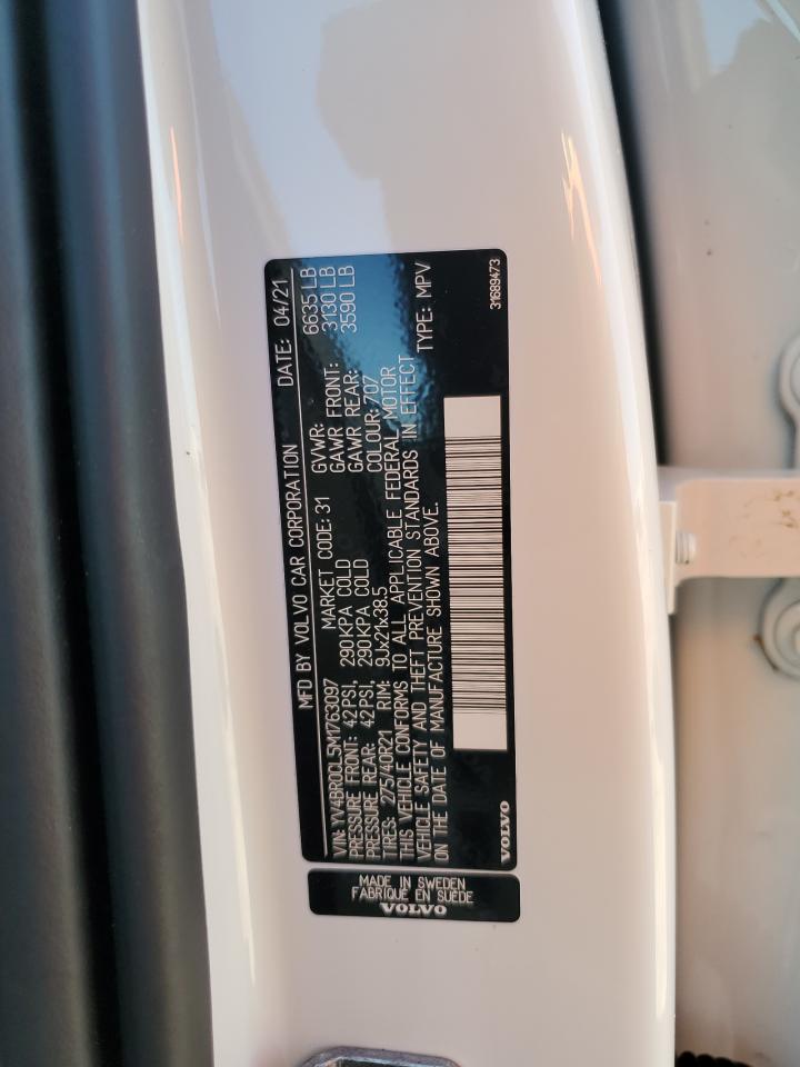 YV4BR0CL5M1763097 2021 Volvo Xc90 T8 Recharge Inscription