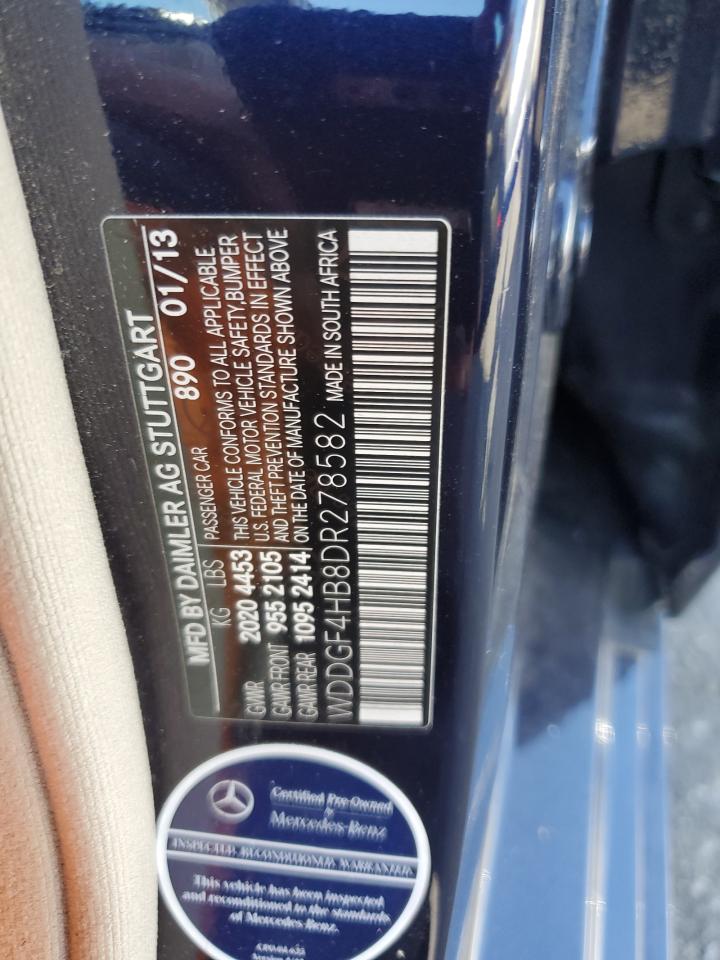 2013 Mercedes-Benz C 250 VIN: WDDGF4HB8DR278582 Lot: 76100294
