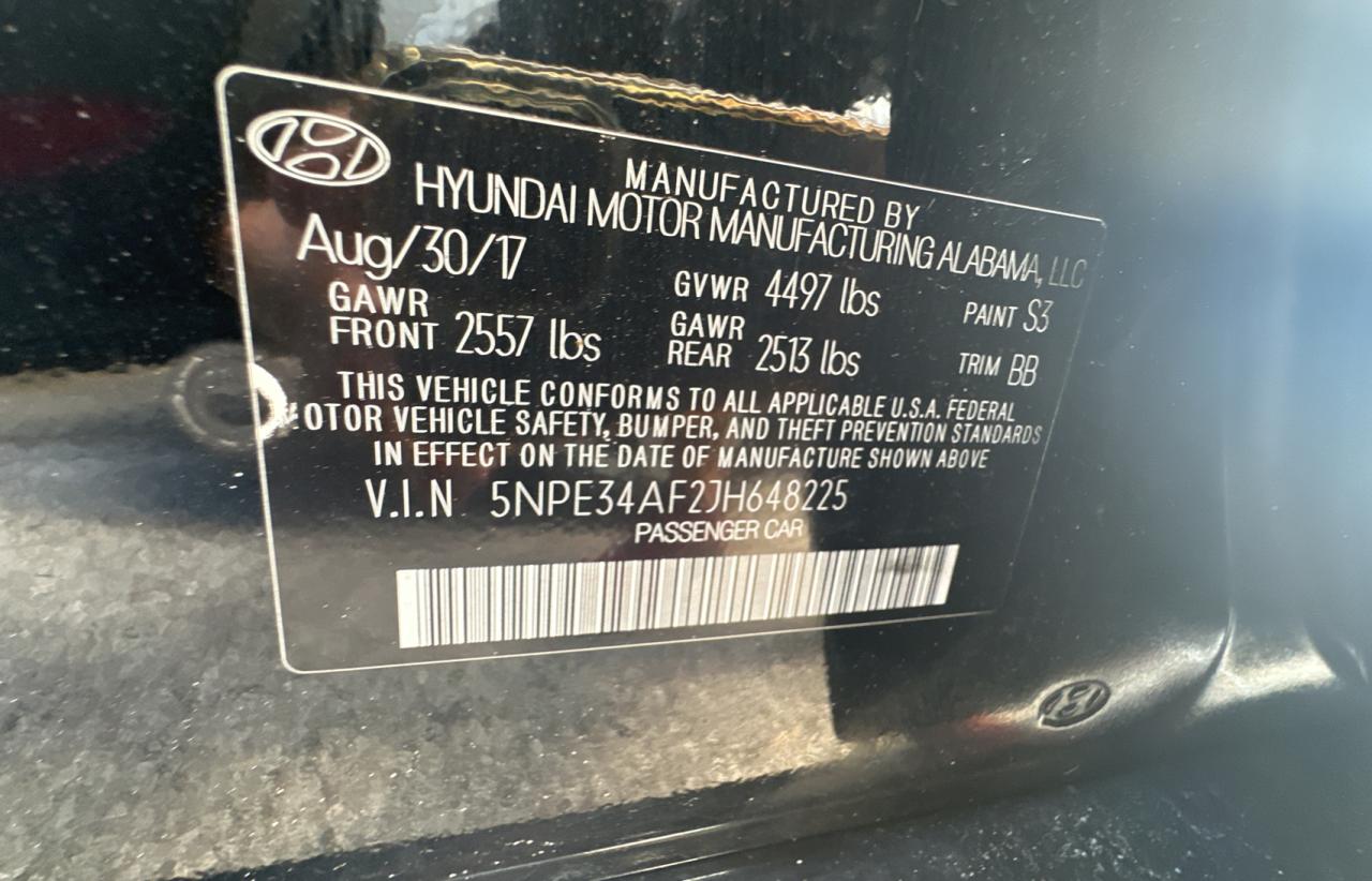 5NPE34AF2JH648225 2018 Hyundai Sonata Sport