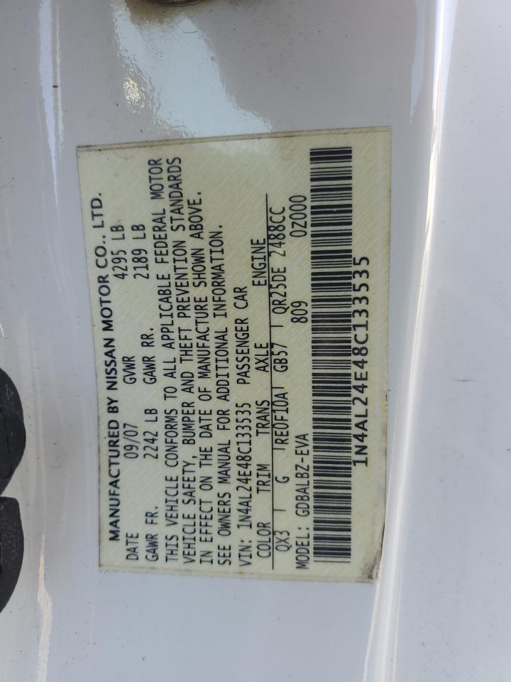 2008 Nissan Altima 2.5S VIN: 1N4AL24E48C133535 Lot: 73132264