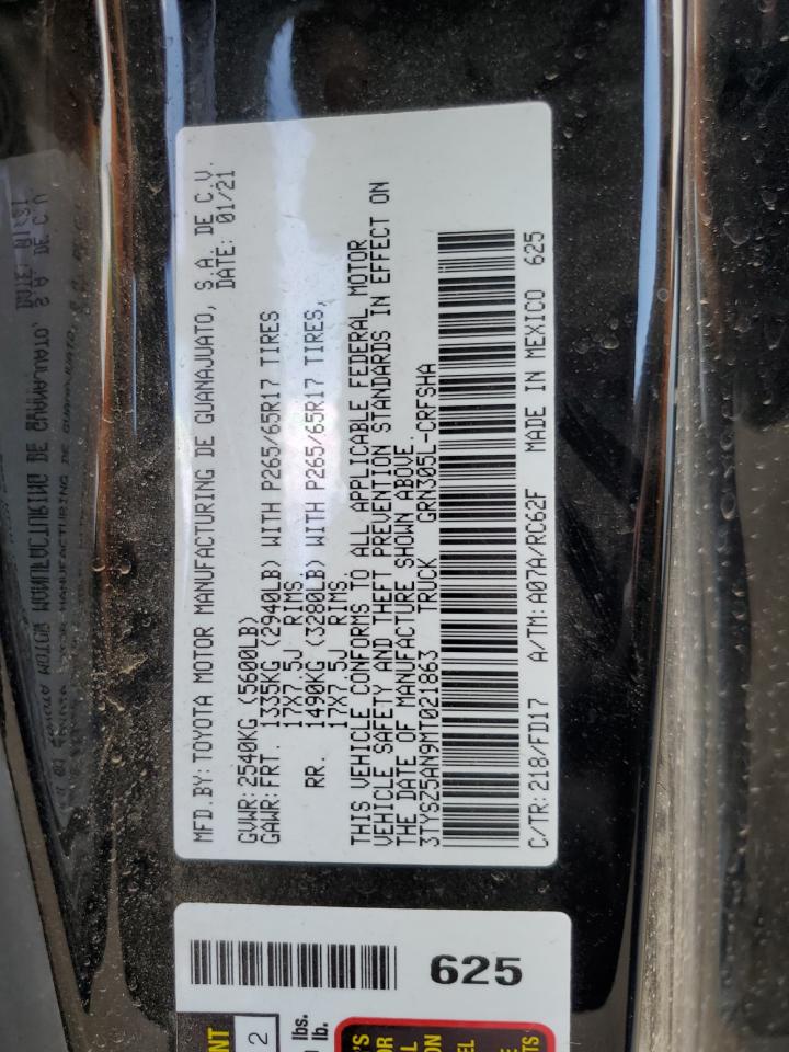 2021 Toyota Tacoma Access Cab VIN: 3TYSZ5AN9MT021863 Lot: 74628614