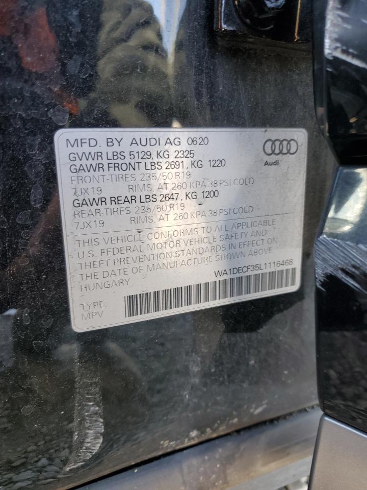 2020 Audi Q3 Premium S Line VIN: WA1DECF35L1116468 Lot: 77277314