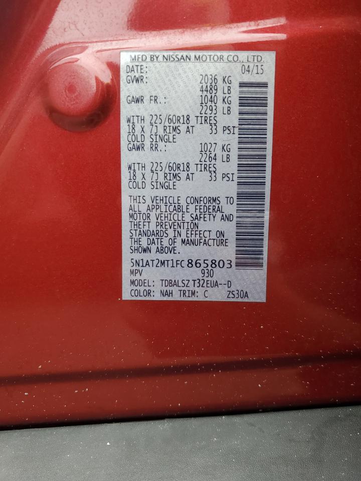 5N1AT2MT1FC865803 2015 NISSAN ROGUE - Image 14