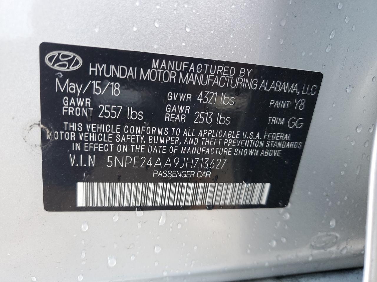 5NPE24AA9JH713627 2018 Hyundai Sonata Eco