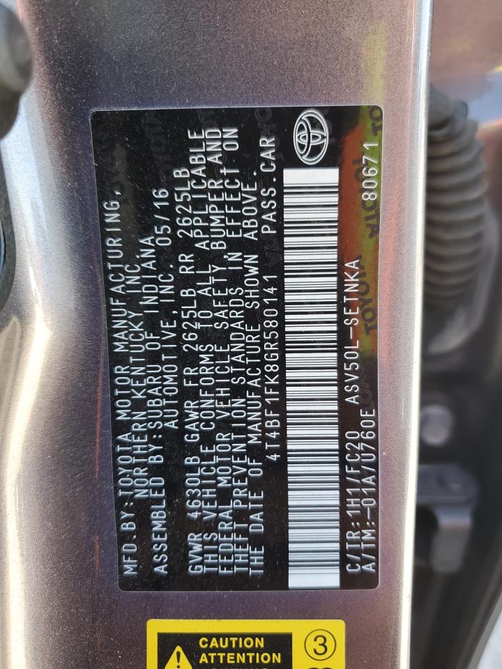 4T4BF1FK8GR580141 2016 TOYOTA CAMRY - Image 14