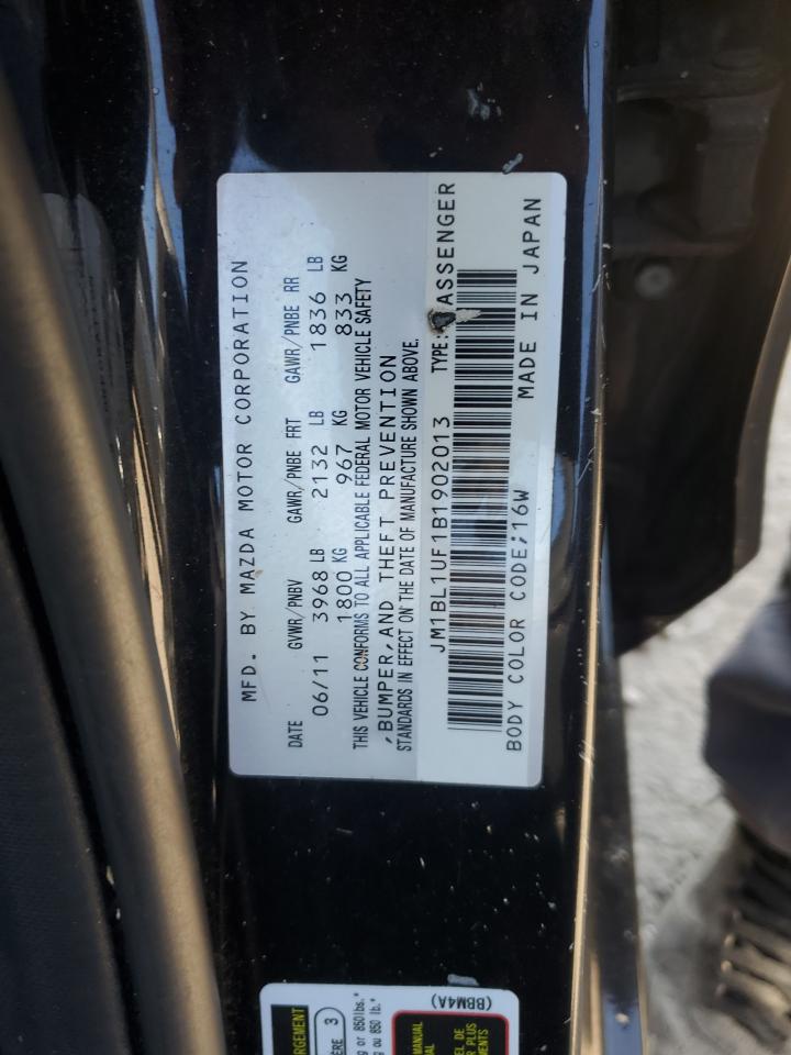 JM1BL1UF1B1902013 2011 Mazda 3 I