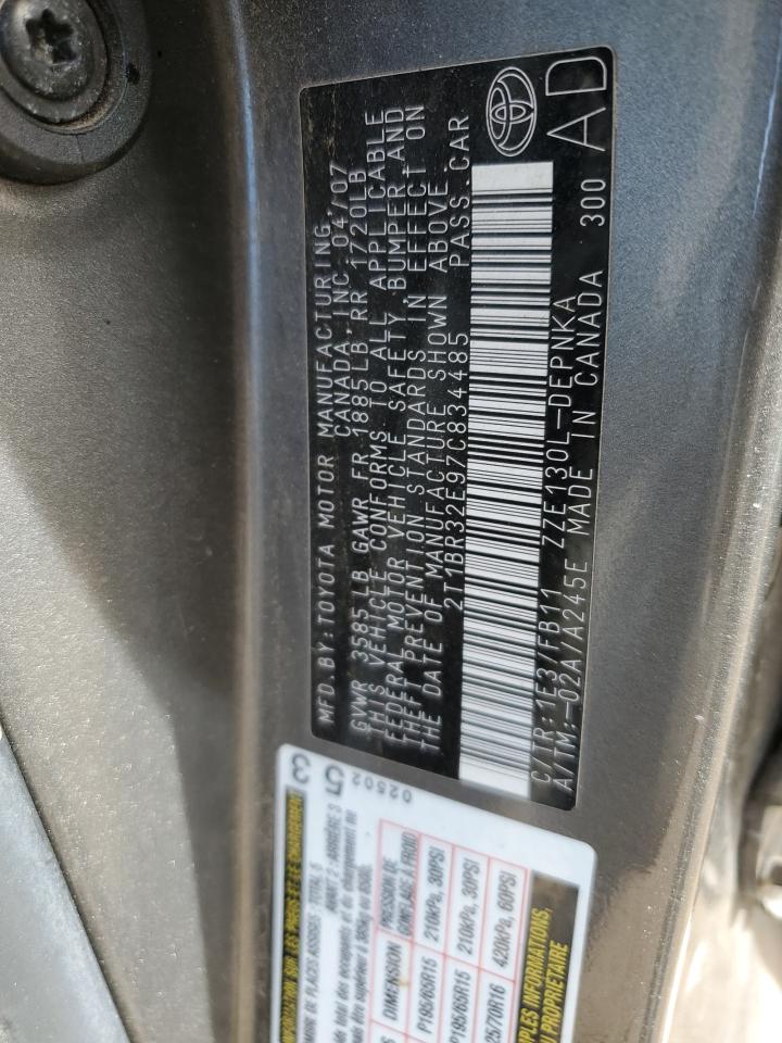 2007 Toyota Corolla Ce VIN: 2T1BR32E97C834485 Lot: 78730814