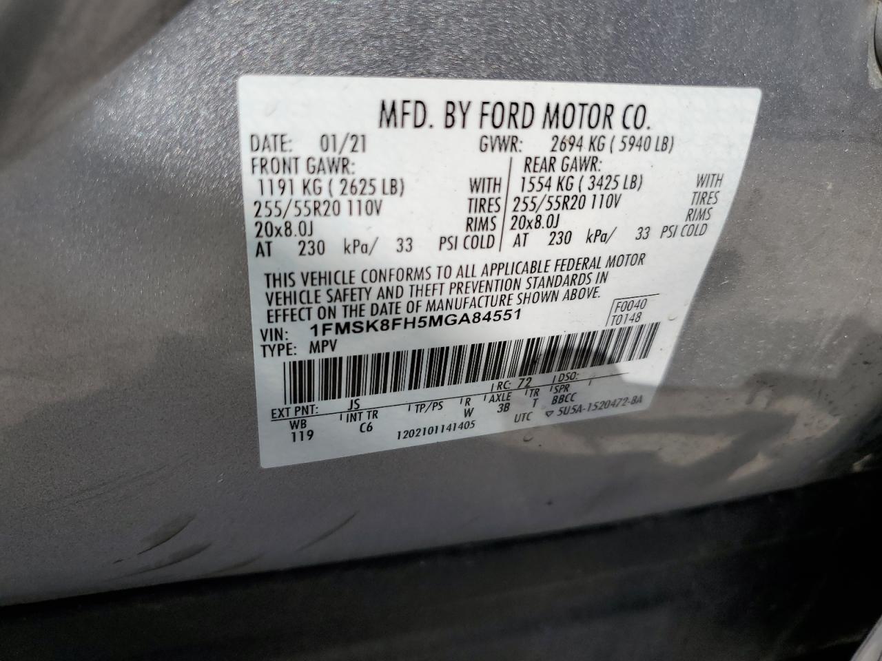 1FMSK8FH5MGA84551 2021 Ford Explorer Limited