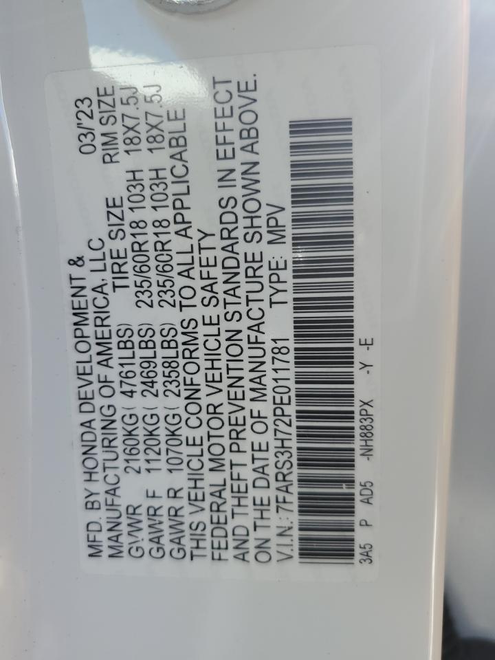 7FARS3H72PE011781 2023 Honda Cr-V Exl