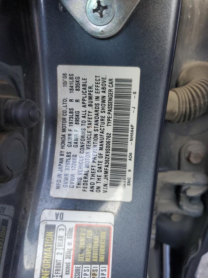 JHMFA362X9S006762 2009 Honda Civic Hybrid