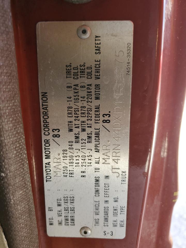 1983 Toyota Pickup 1/2 Ton Rn44 VIN: JT4RN44DXD1132275 Lot: 76911854