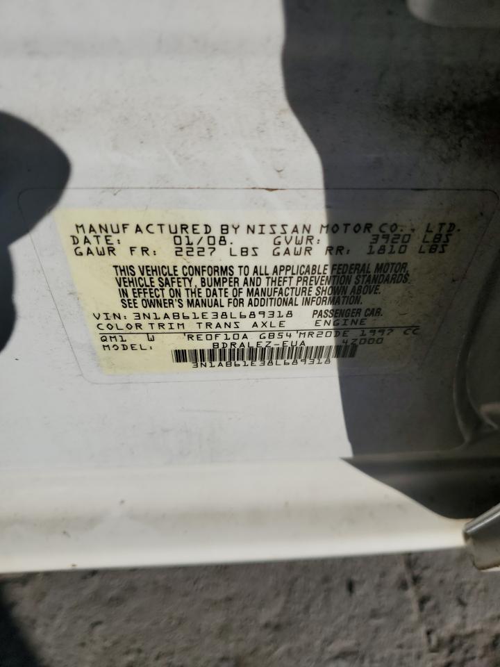 3N1AB61E38L689318 2008 Nissan Sentra 2.0