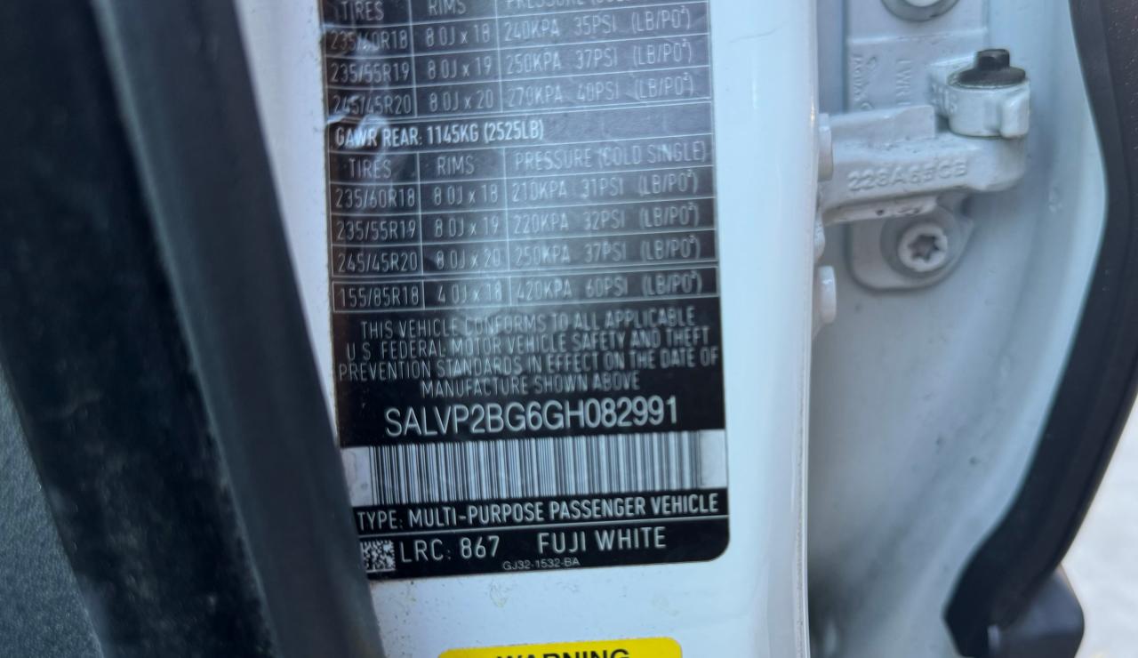 2016 Land Rover Range Rover Evoque Se VIN: SALVP2BG6GH082991 Lot: 77040384