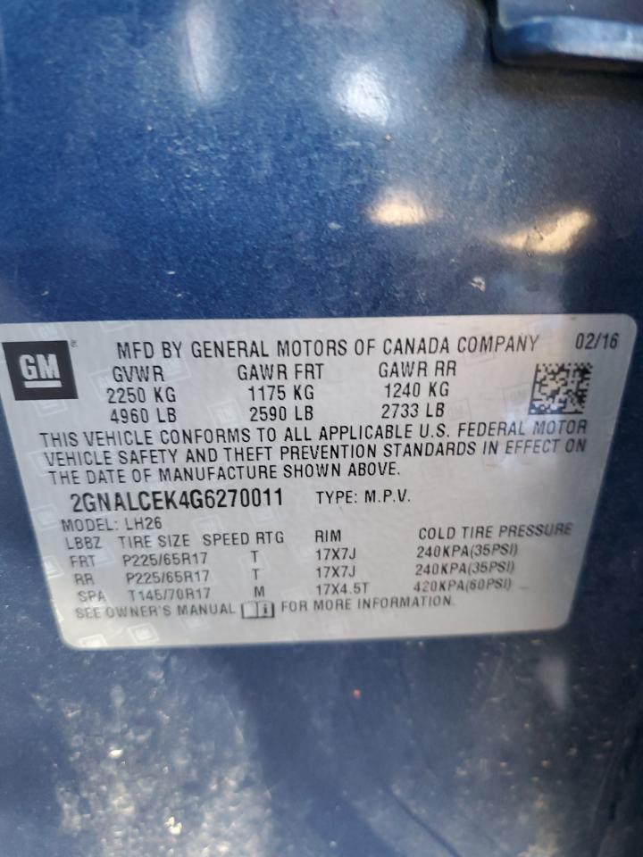 2GNALCEK4G6270011 2016 CHEVROLET EQUINOX - Image 15